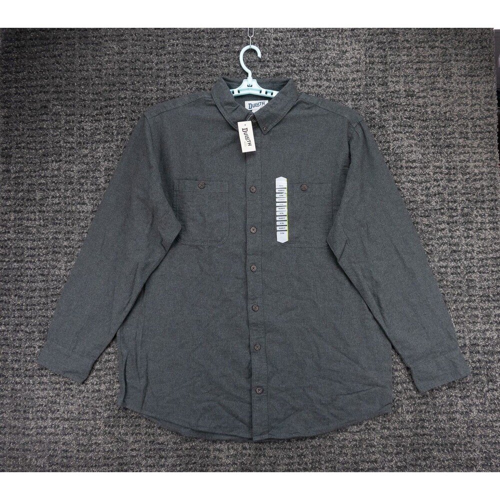Duluth Trading Shirt Mens XLT Gray Free Swingin' Flannel Relaxed Fit Outdoor NWT